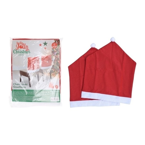 2Pc Santa Hat Chair Cover 60cm