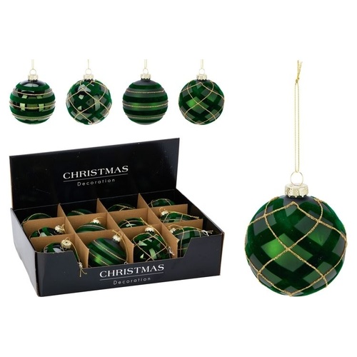 Glass Bauble 80mm Green