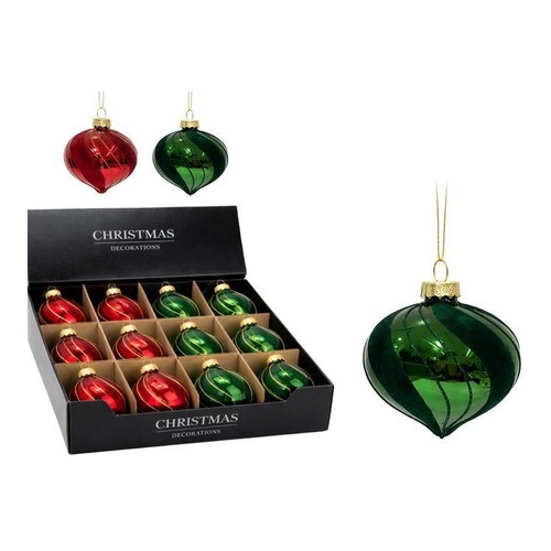 Glass Bauble 80mm Onion Shape