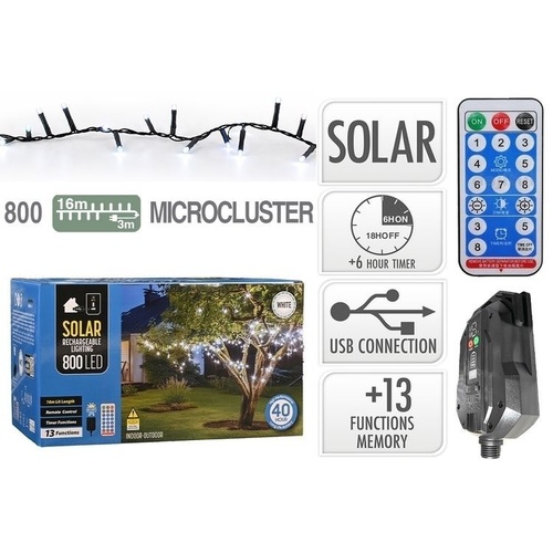Micro Cluster Solar 800LED White 16M
