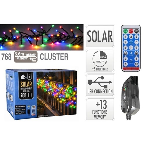 Mega Cluster Solar 760LED Multi 5.6m