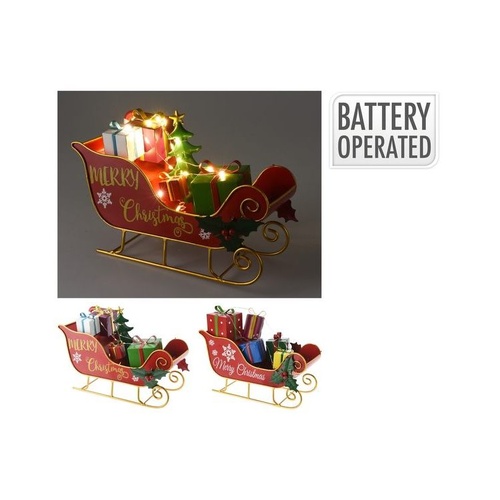 Sleigh With Presents & LED 27Cm B/O