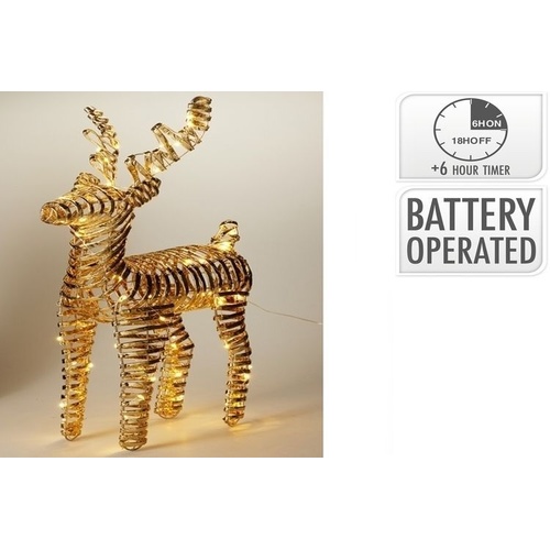 Reindeer 60cm Warm White Micro Gold