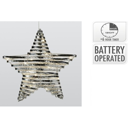 Star 30cm With Micro LED Silver