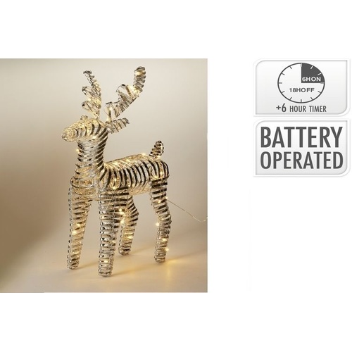 Reindeer 60Cm Silver Micro 60LED B/O
