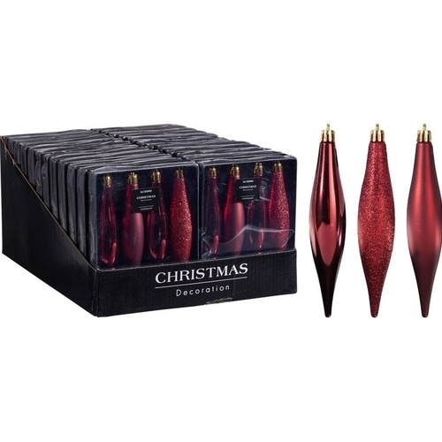 Icicle Set 4pc Burgundy 150mm