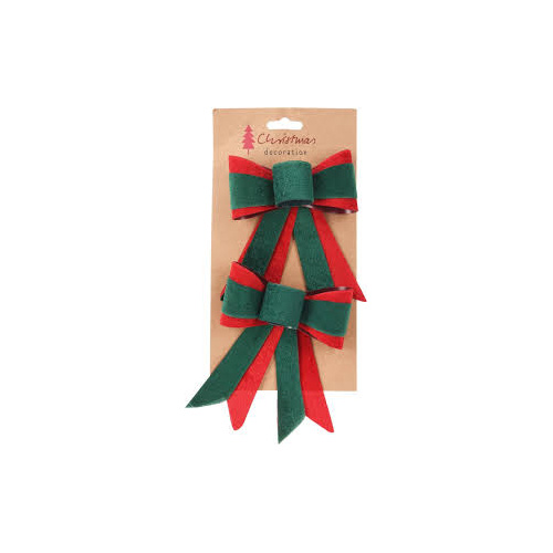 Bow 14cm Set 2 Green/Red