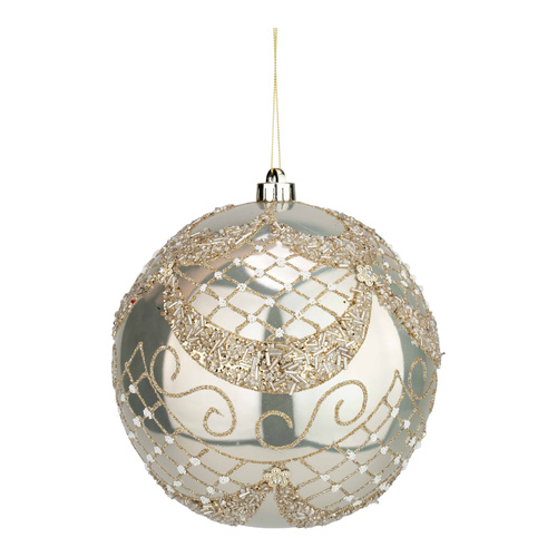 20cm Champagne Pearl Bauble
