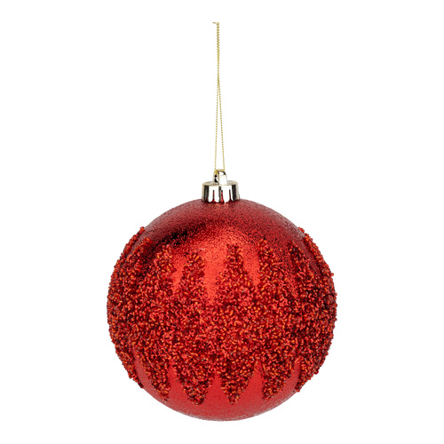 15cm Red Encrusted Bauble