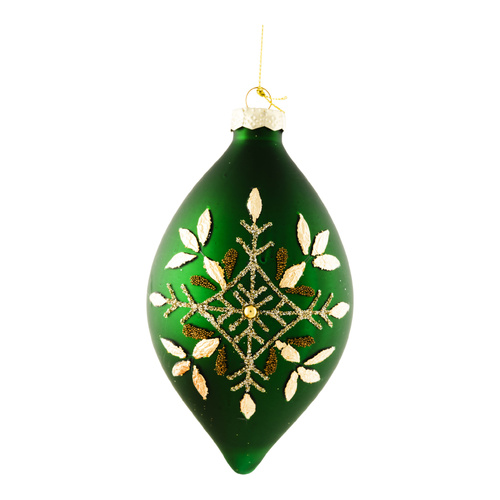 14cm Green Gold Leaf Long Drop