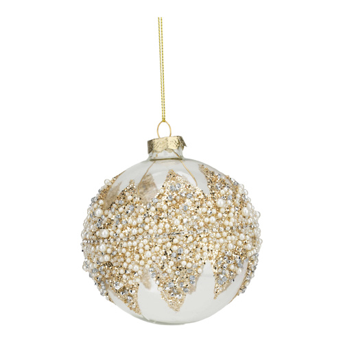 10cm Clear Encrusted Bauble