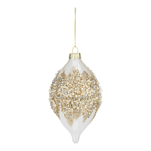 14cm Clear Encrusted Long Drop