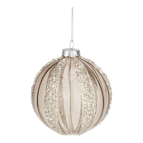 10cm Silver Encrusted Bauble