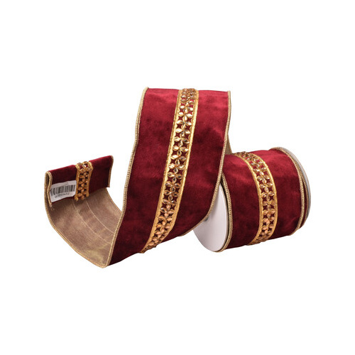100mm Burgundy Velvet Ribbon