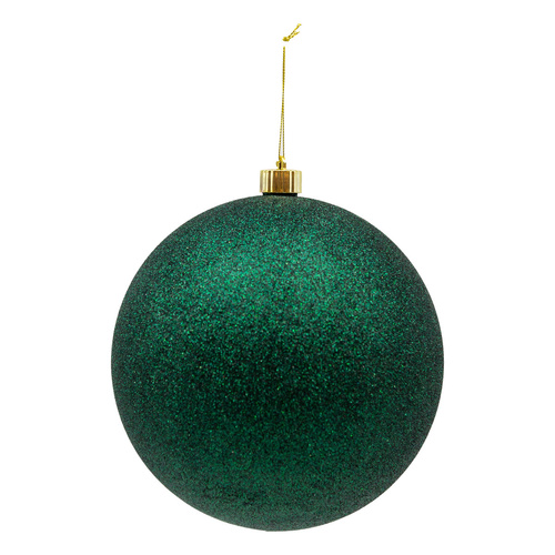 15cm Set of 2 Glitter Green Ball