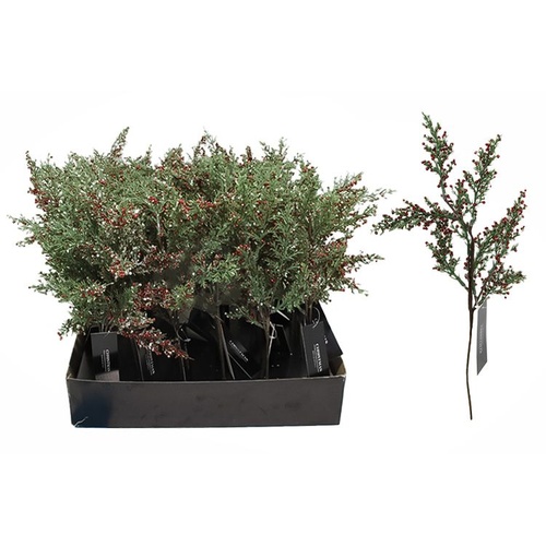 Green Branch with Red Berries 36cm