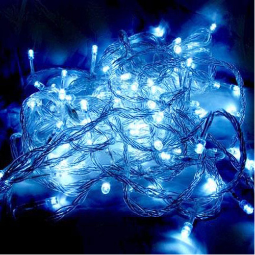 300 LEDs Flash Blue Clear/Cable