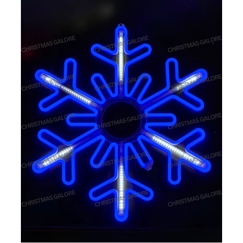 Neon Digital Blue/White Snowflake 75cm