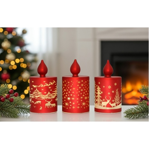LED Candle Red 14cm