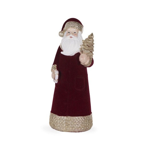 Burgundy Velvet Santa 18cm..
