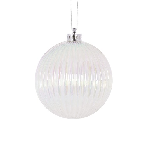 Ribbed Iridescent Bauble 12cm....