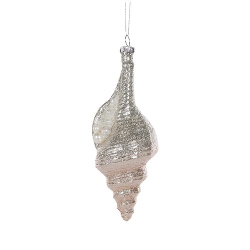 Metallic Conch w/Pearls Hanging..
