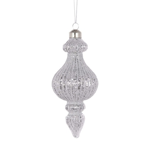 Silver Ribbed Finial..
