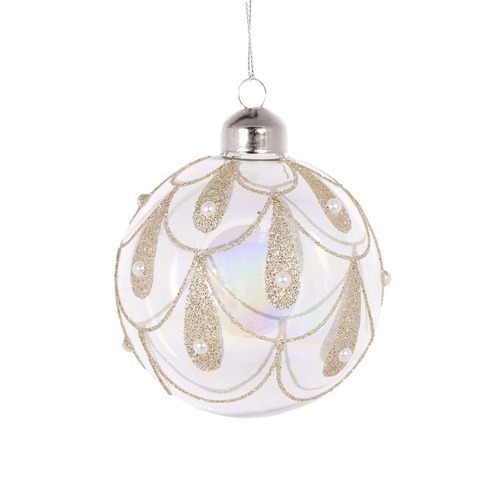 Glass Pearl Scalloped Bauble..