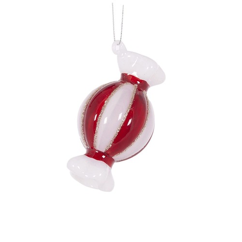 Red & White Wrapped Lolly Orn..