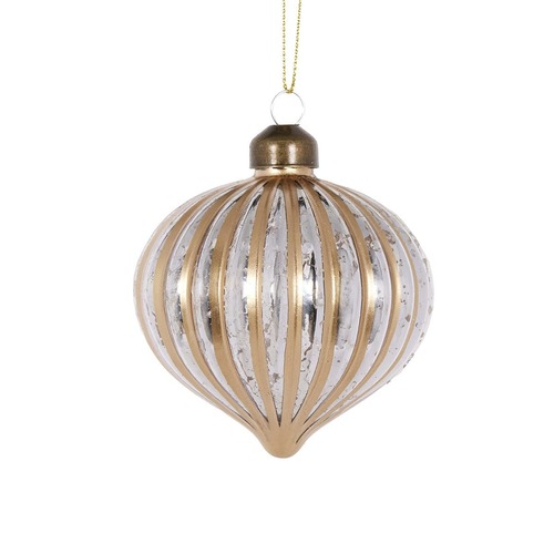 Silver & Gold Metallic Onion Bauble..