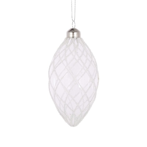 White Quilted Drop Bauble..