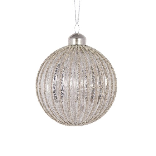 Metallic Champagne Stripe Bauble..