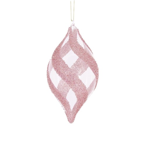 Pink Crystal Swirl Drop Bauble..