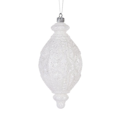 White Intricate Drop Bauble..