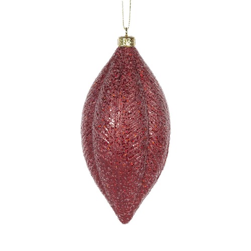 Matte Red Feather Drop Bauble..
