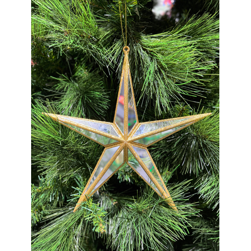 5 Point Hanging Star Gold