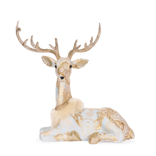 Blue Jacquard Lying Reindeer