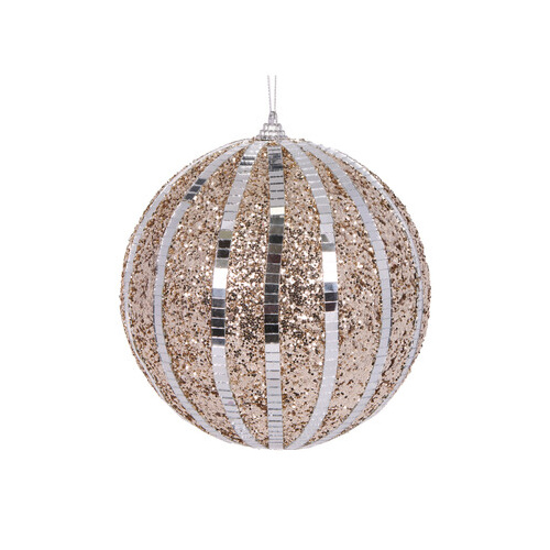 Small Champagne Mirrored Bauble