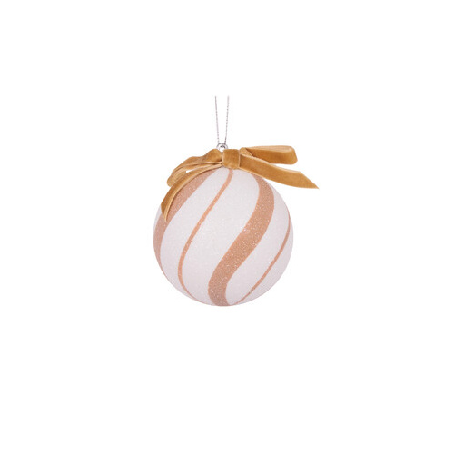 Mini White Gingerbread Swirl Bauble
