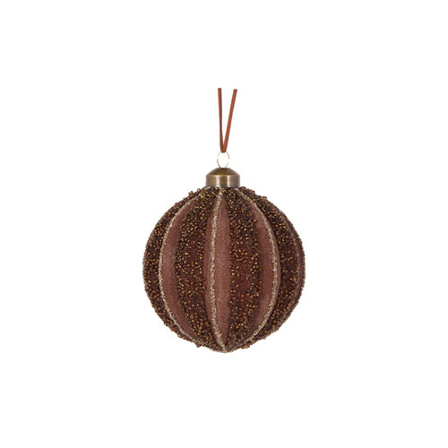 Chocolate Embellished Ribbed Bauble
