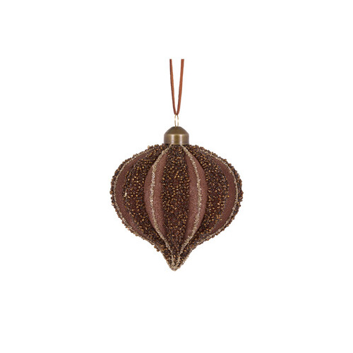 Chocolate Embellished Ribbed Onion Bauble