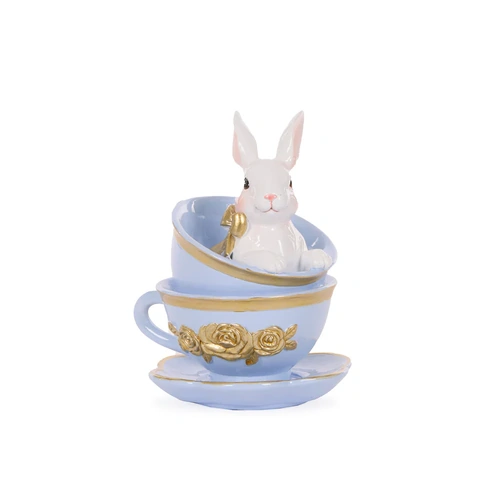 Blue Rabbit Tea Cup Stack