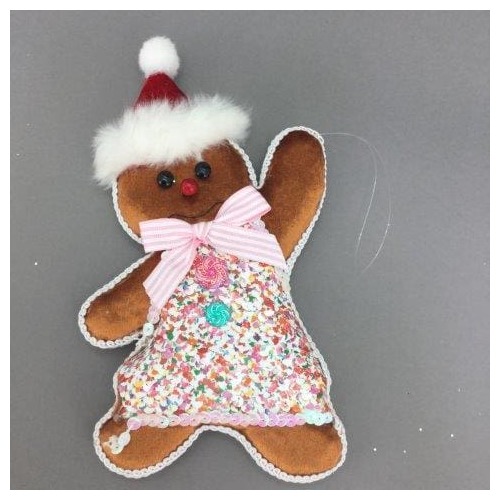 GINGERBREAD GIRL HANGING DECO