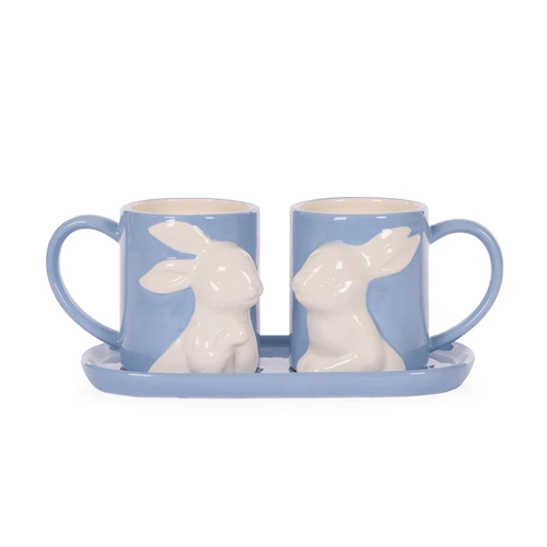 Blue Bunny Mug Set