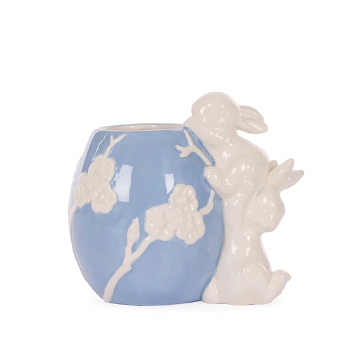 Blue Bunny Egg Vase