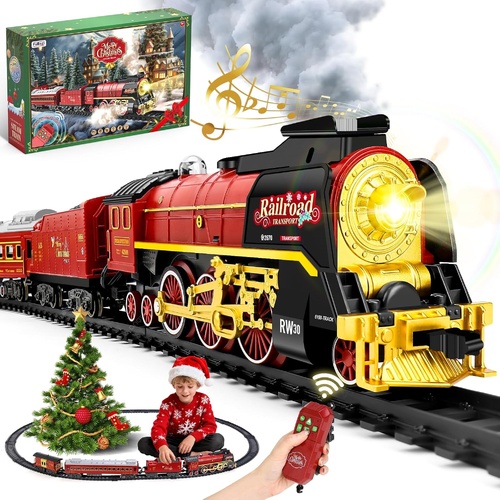 Steam Train Set with Lights & Steam Effect