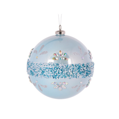 Pearl Light Blue Embellished Bauble