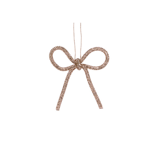 Champagne Beaded Bow 9cm