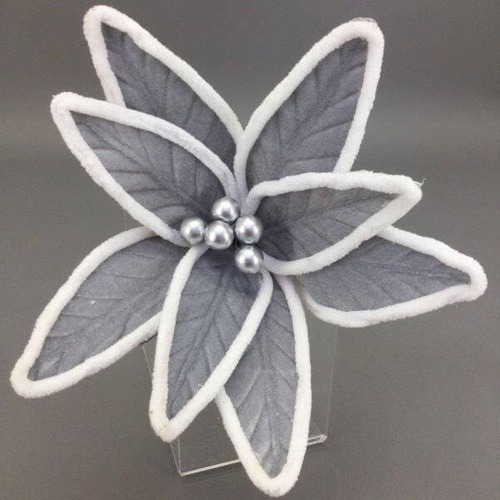 Silver White Trim Flower