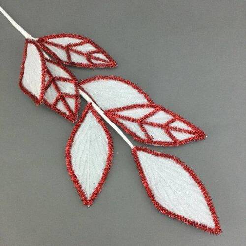 White Red Leaf Spray